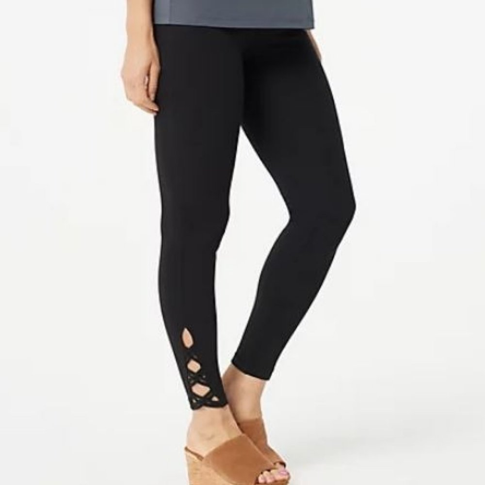 Susan Graver Petite Weekend Cotton Spandex Legging - Picture 1 of 2